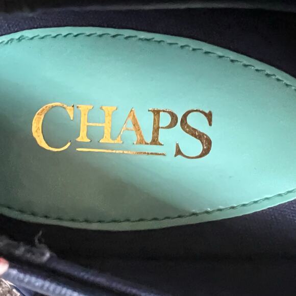 Chaps Espadrille Wedges Women 7.5 Blue Floral Slip On Peep Toe Shoes Boho Resort - Picture 11 of 12